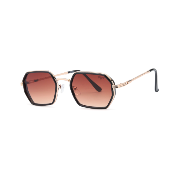 hexagonal metal women's sunglasses