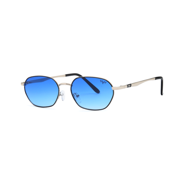 blue oval metal women's sunglasses