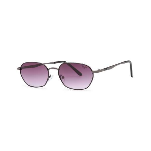 purple oval metal women's sunglasses