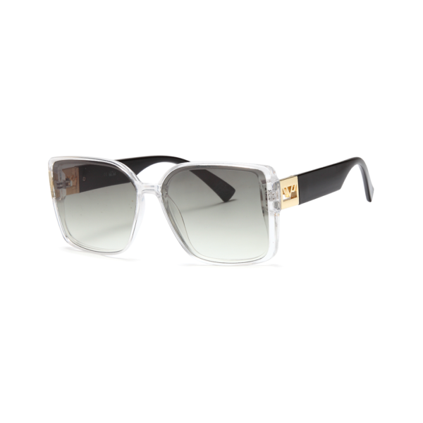clear green big square women's sunglasses