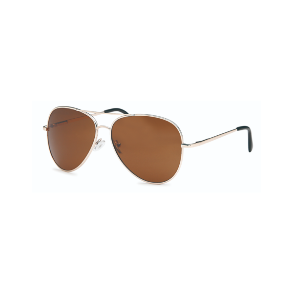 brown and gold aviator sunglasses