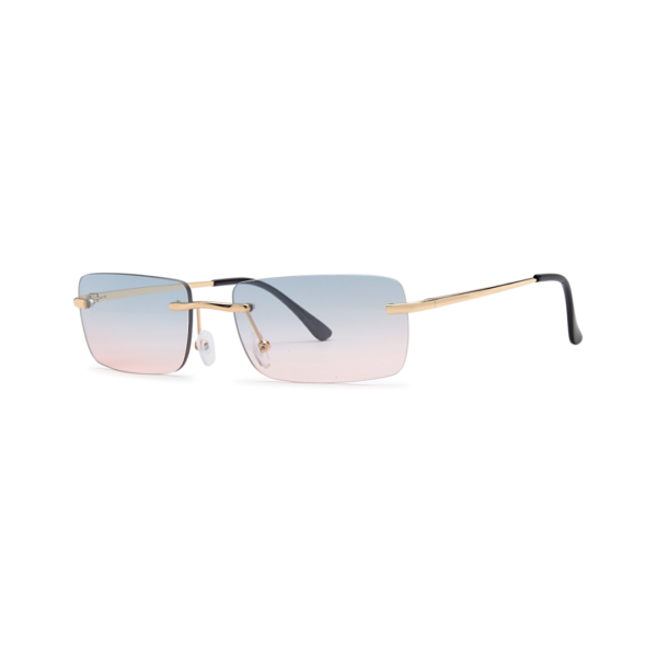 pink and blue metal rectangular sunglasses