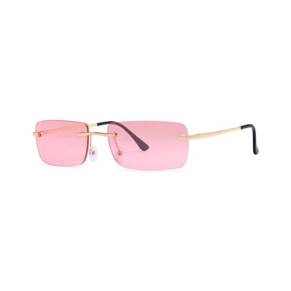 pink metal rectangular sunglasses