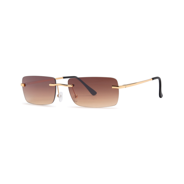 brown metal rectangular sunglasses