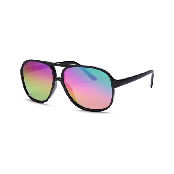 black and rainbow modern avaitor sunglasses