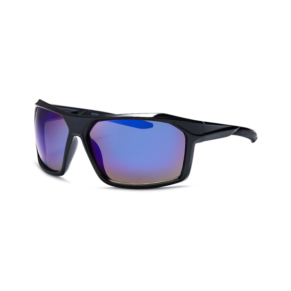 blue and black men's wrap sunglasses