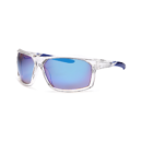 clear blue mirror men's wrap sunglasses