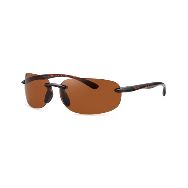 brown men's rimless sunglasses
