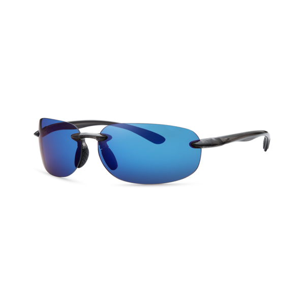 blue men's rimless sunglasses