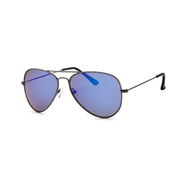 blue metal aviator sunglasses
