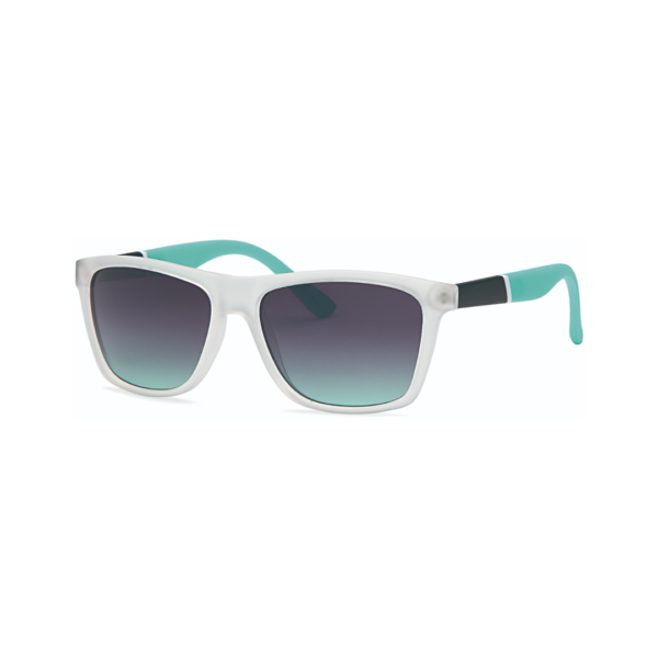 white and teal men's square sunglasses