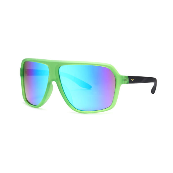 green aviator style shield sunglasses