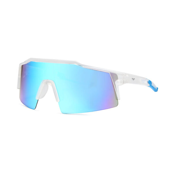 shield mask sunglasses blue mirror and clear