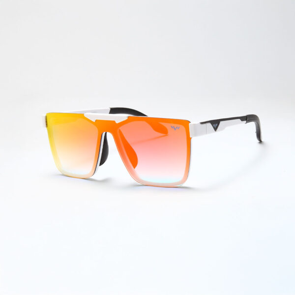 square shield orange sunglasses