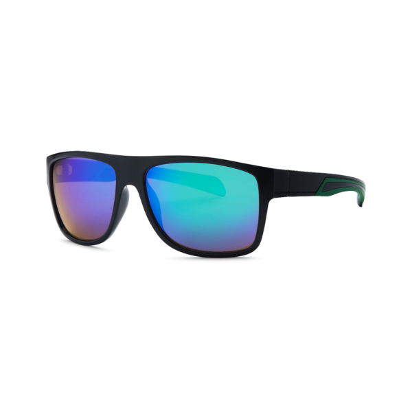 men's classic wrap sunglasses in blue green lenses